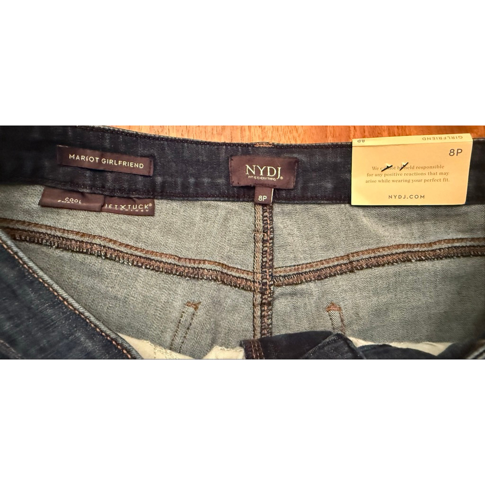 NYDJ Blue Mariot Girlfriend Straight Leg Jeans 8P NWT - Picture 5 of 9